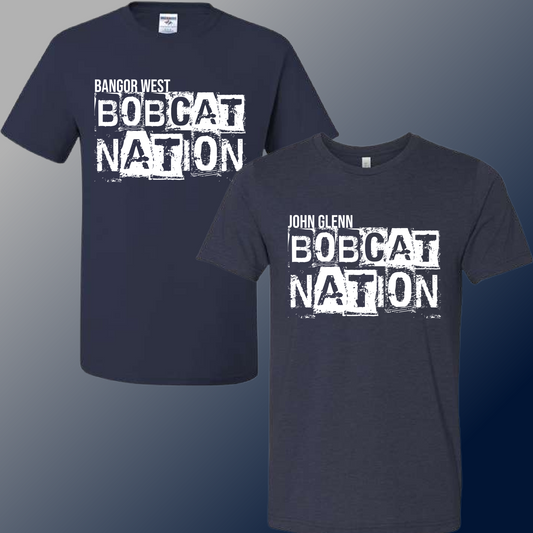 Bobcats - Distressed Bobcat Nation Tee YOU PICK THE SCHOOL! (Youth & Adult Sizes Available)