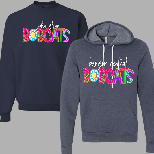 Bobcats - Marquee Letter Sweatshirt (Youth & Adult Sizes Available)