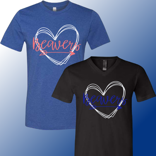 Zion Beavers - Heart & Arrow Tee (Youth & Adult Sizes Available)