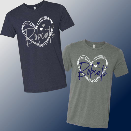 Bobcats - Heart Tee (Youth & Adult Sizes Available)