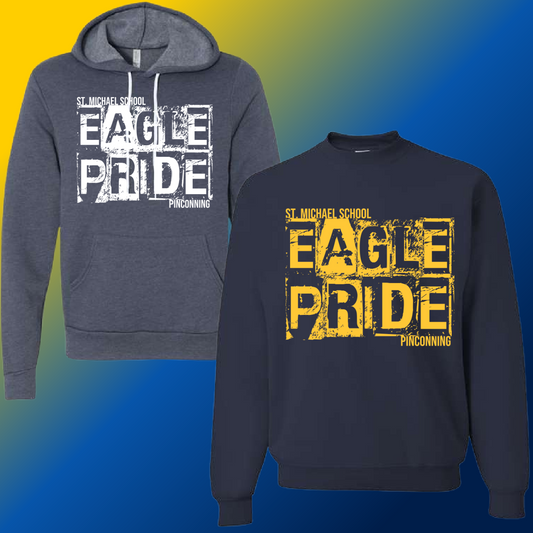 St. Michael Eagles  - Navy Distressed Block Sweatshirt (Youth & Adult Sizes Available)