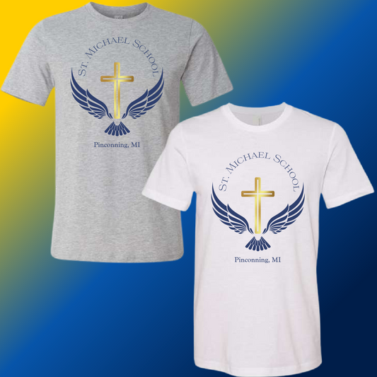 St. Michael Eagles - Gray Logo Tee (Youth & Adult Sizes Available)