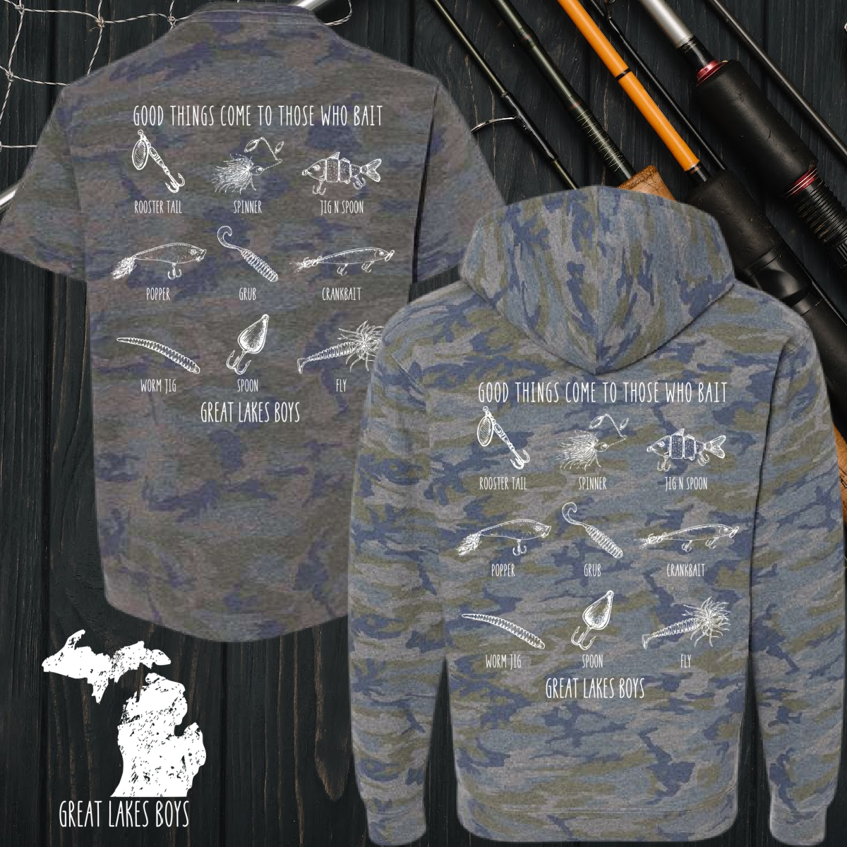 Great Lakes Boys - GREEN CAMO Good Things Come To Those Who Bait