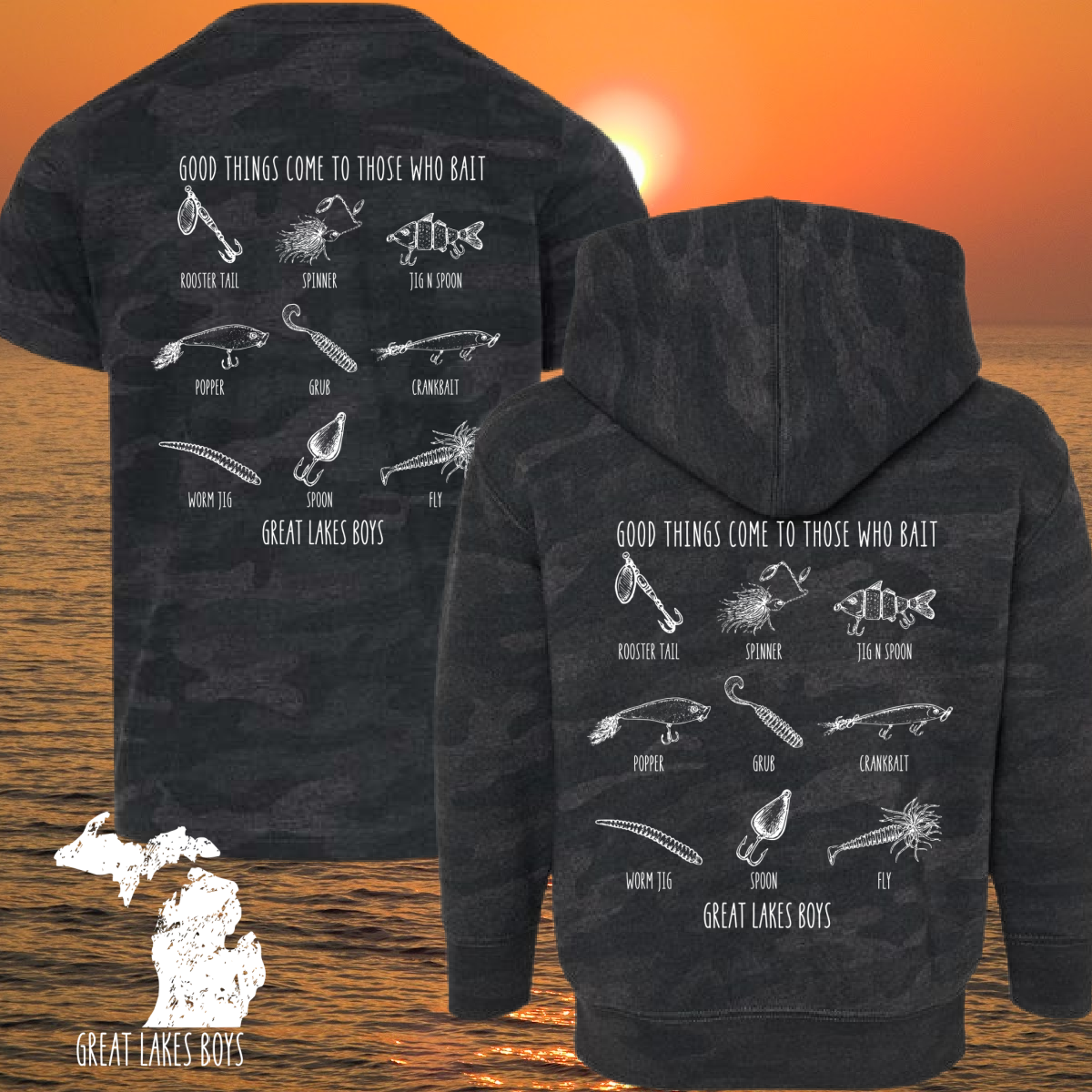 Great Lakes Boys - BLACK CAMO Good Things Come To Those Who Bait