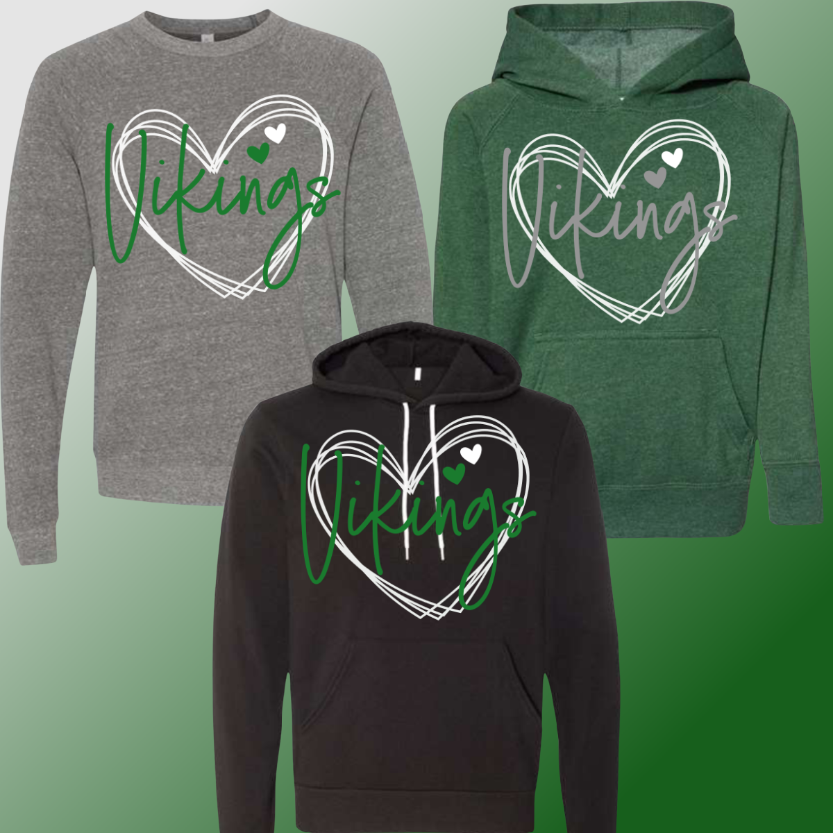 Northeast Vikings - Heart Sweatshirt (Youth & Adult Sizes Available)