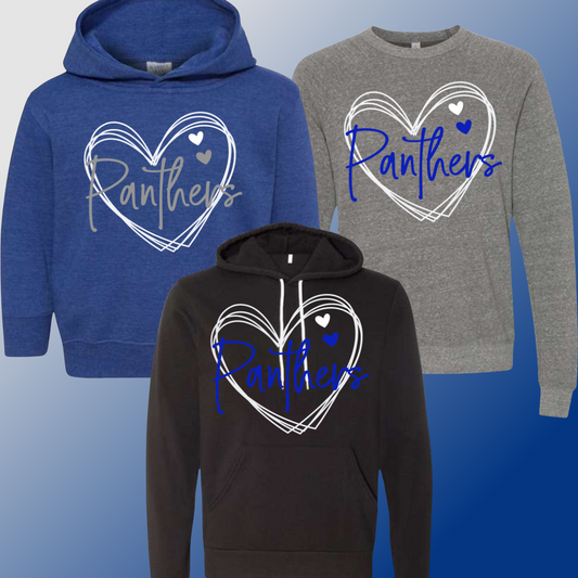 Nouvel Panthers - Heart Sweatshirt (Youth & Adult Sizes Available)