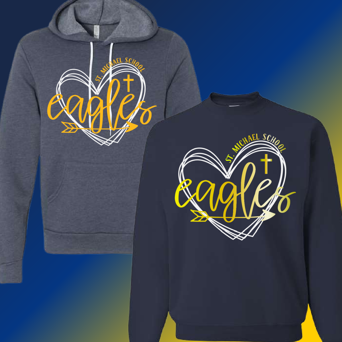 St. Michael Eagles  - Heart Sweatshirt (Youth & Adult Sizes Available)