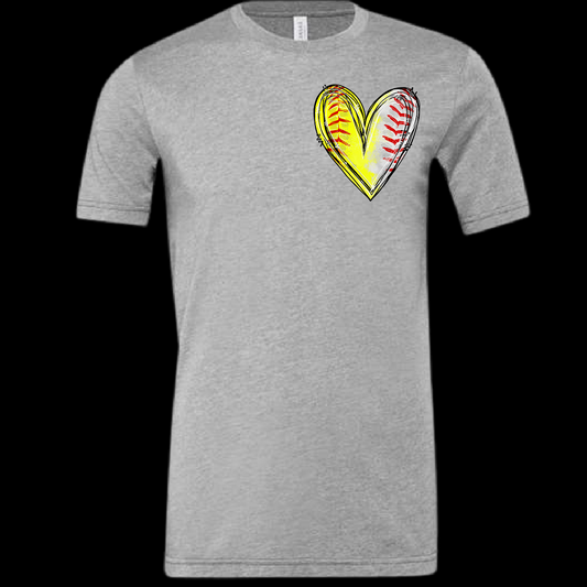 Baseball/Softball Heart Oversized Pocket Logo - Only $12 with purchase!  (Use Code 12DOLLARDEAL)
