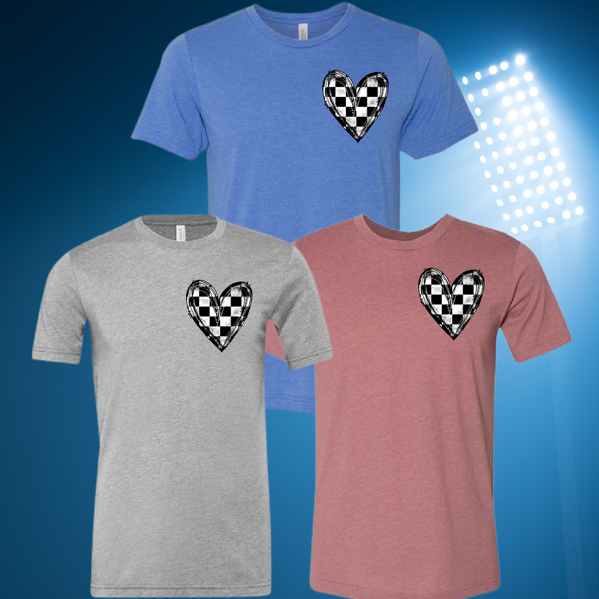Racing Heart Oversized Pocket Logo - Only $12 with purchase!  (Use Code 12DOLLARDEAL)