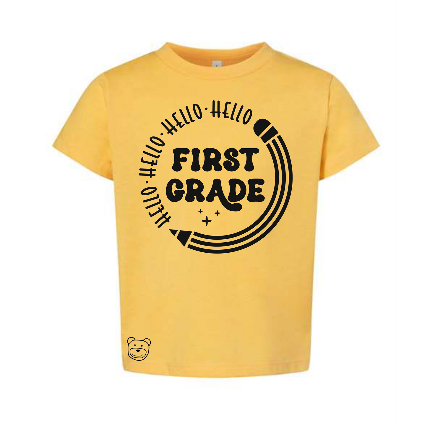 Hello with Pencil Back To School Grade Level Tees - MADE TO ORDER/TWO WEEKS