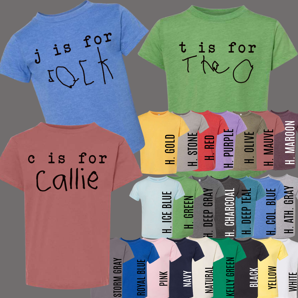 Personalized Back To School Name Tees - Use Your Child's Own Handwriting!