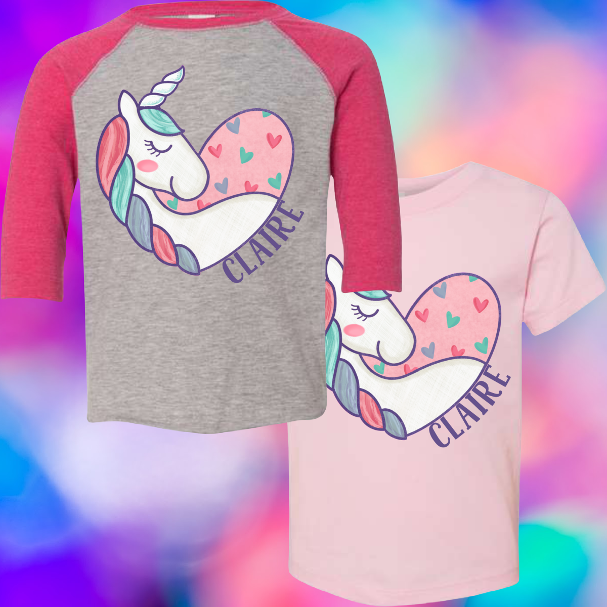Personalized Unicorn Valentines Day - Youth
