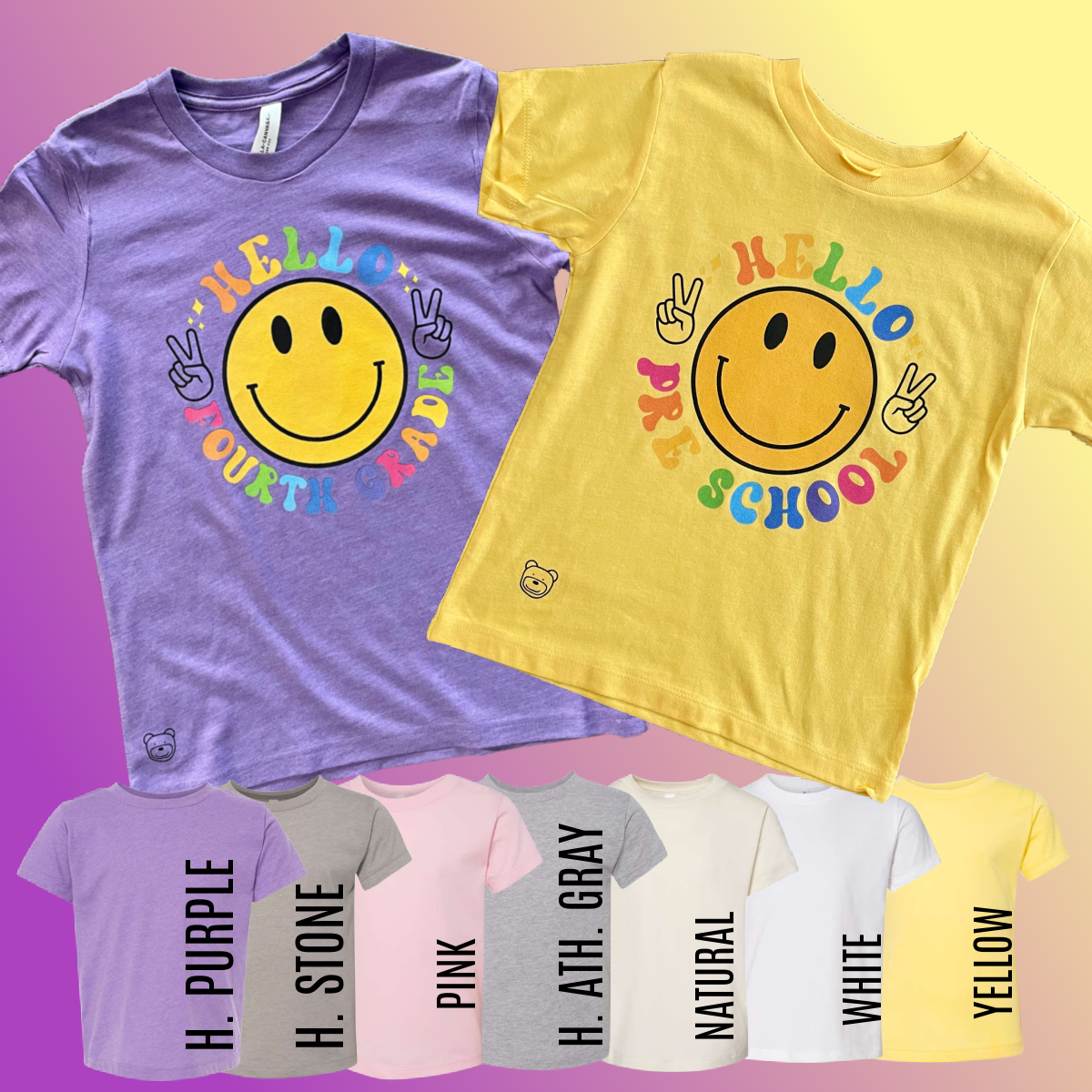 Colorful Back To School Teacher - Grade Level Tees – Fat Bear Designs