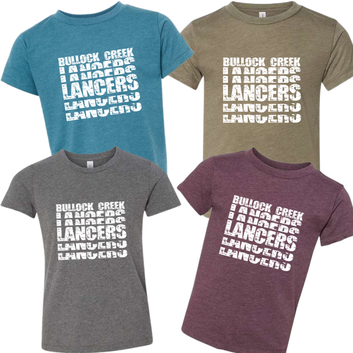 Bullock Creek Lancers - Distressed Stacked Lancers Tee (Youth & Adult Sizes Available)