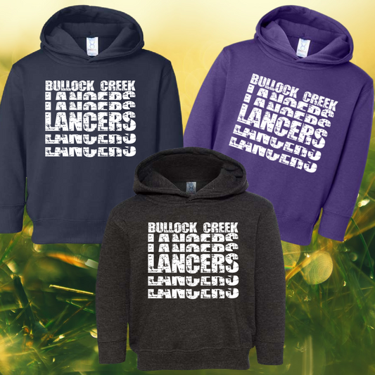 Bullock Creek Lancers - Distressed Stacked Lancers Sweatshirt (Youth & Adult Sizes Available)