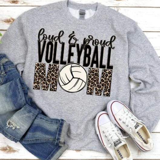 Loud & Proud Volleyball Mom (Leopard)