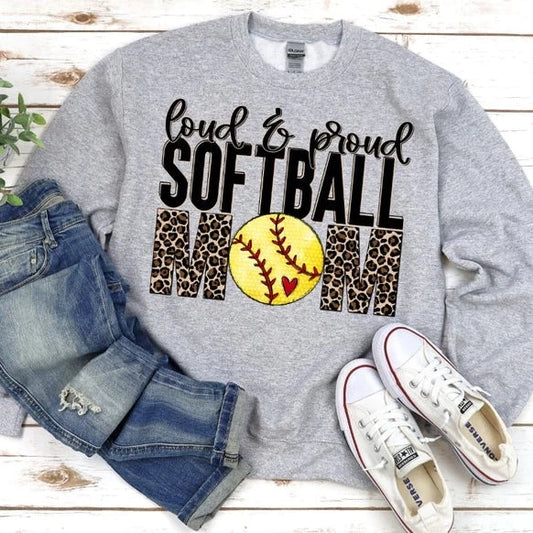 Loud & Proud Softball Mom (Leopard)